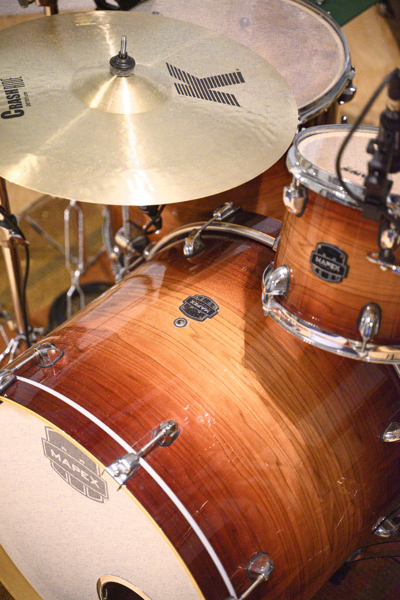 Mapex bass drum and floor tom