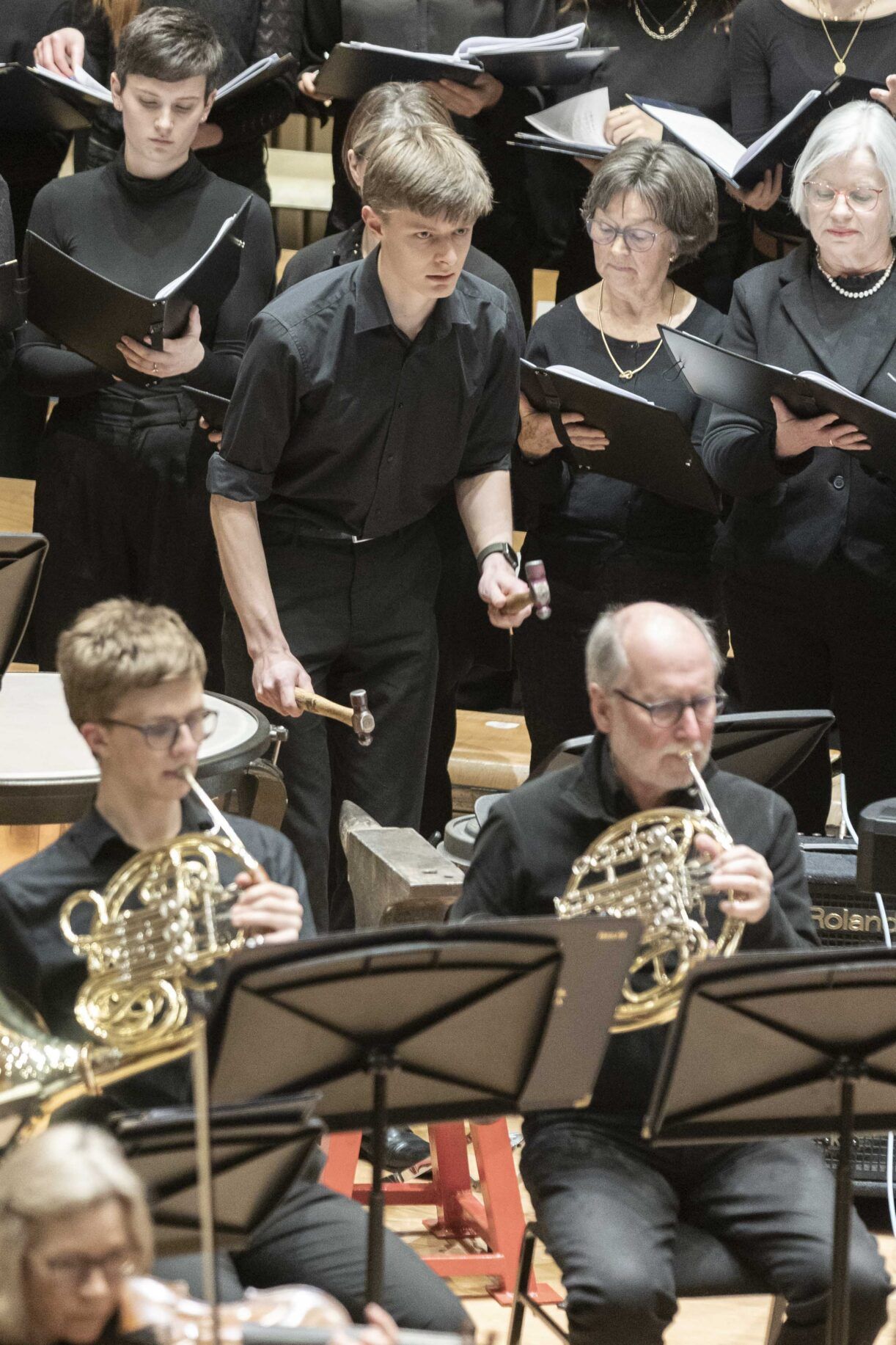 Playing percussion in concert